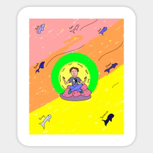 The Meditator Sticker